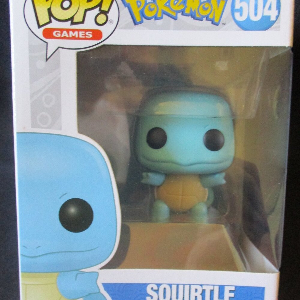 NIP Funko Pop Games Pokemon Squirtle #504 Vinyl Figure w/Plastic Storage Case